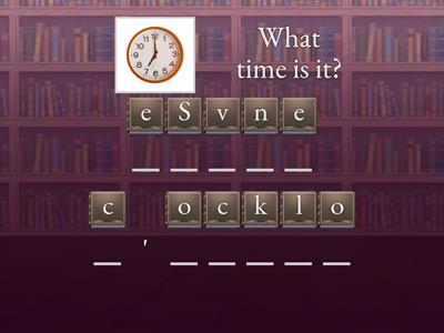 Anagram clock game