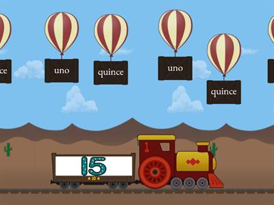Spanish Numbers 1- 15 balloon pop