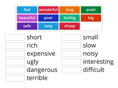 YS1 Adjectives - opposites