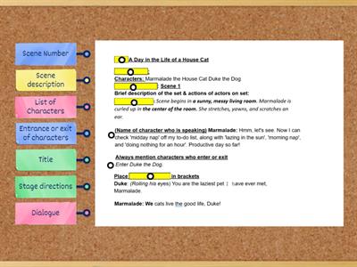 2.2 B - WORDWALL ACTIVITY - Parts of a script