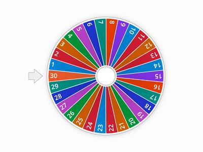 Random number wheel 1-30