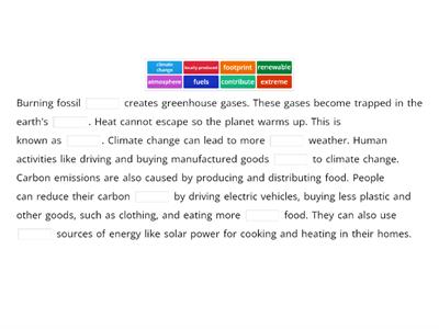 Climate change collocations