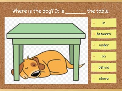 Prepositions of place