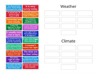 Weather Vs. Climate