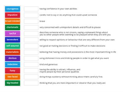 Personality adjectives IELTS