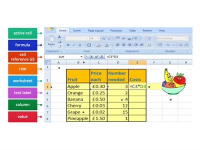 Excel Spreadsheet Labelling