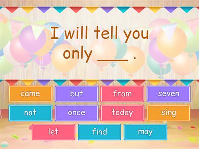 Sight Word Sentences 18 ('start' words)