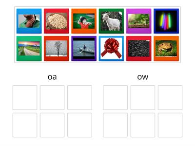 oa or ow picture sort