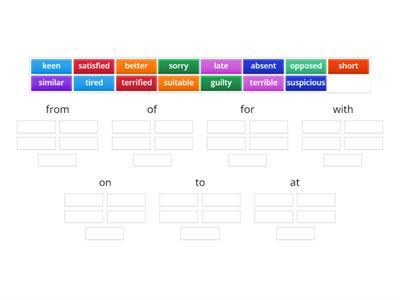 Adjectives + prepositions 2 FCE Organiser