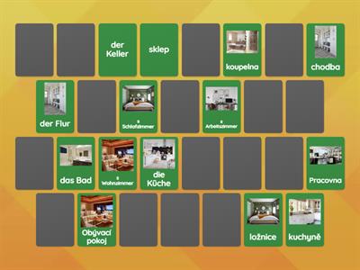 Memospiel - Zimmer im Haus