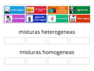 misturas homogeneas e heterogeneas