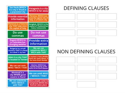 Defining & Non defining clauses