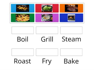 Match the cooking methods with the pictures.