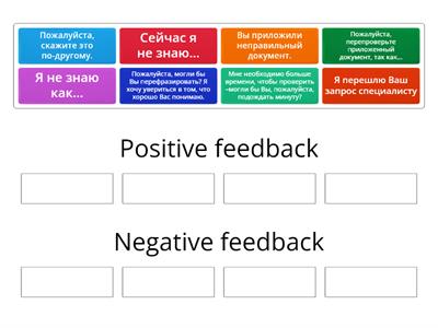 Positive / negative feedback 