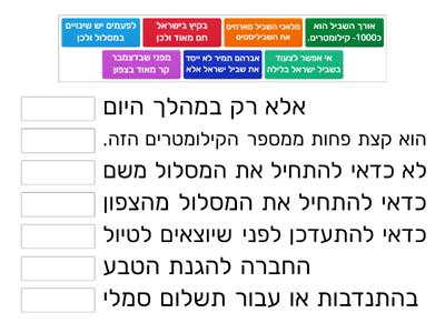"חיבור משפטים מהטקסט "שביל ישראל