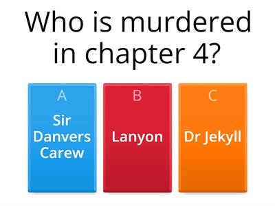 Jekyll and Hyde Chapter 4 Plot Quiz
