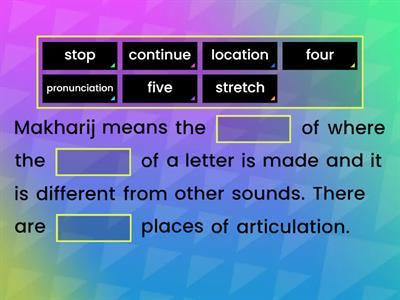 DEFINITION: Points of Articulation