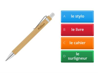 School Supplies French