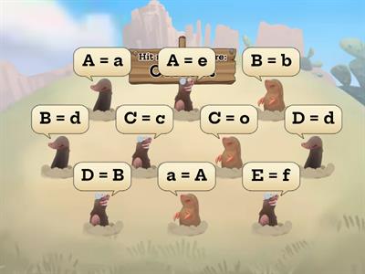 Alphabet Whack-a-mole (A=a - D=d) KG