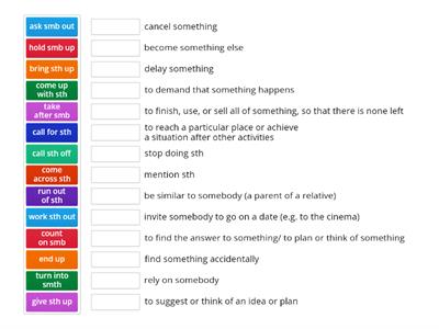 Phrasal Verbs - Find the match