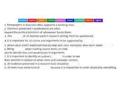 Critical Thinking Vocabulary