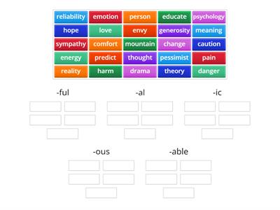 FCE Word Formation - adjectives
