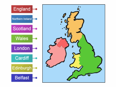 Labelling Countries and capital cities of UK