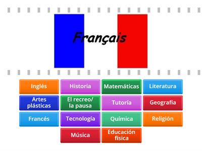 Las materias o asignaturas en español