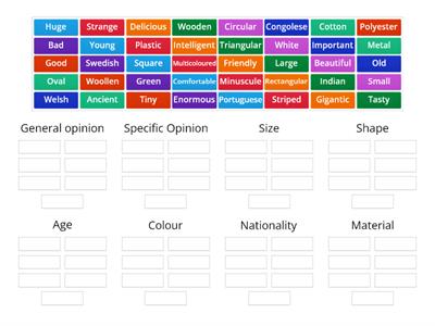 Classifying adjectives