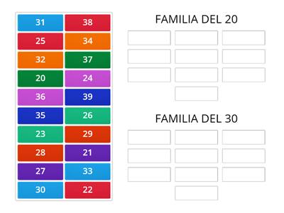 FAMILIA DE NÚMEROS 20 Y 30