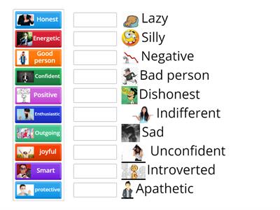 Personal traits antonyms 1