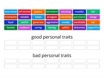 Good-Bad Personal Traits