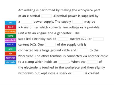 ARC WELDING, MMAW, GMAW