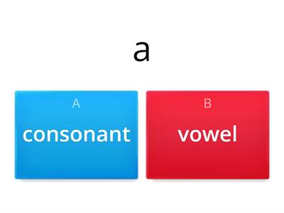 Consonant or Vowel? 