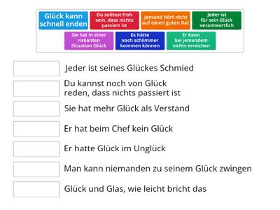 Redewendungen über Glück