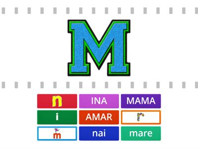 Asociere litera mare/mică , cuvant cu litere mari/mici A,M,I,N,R