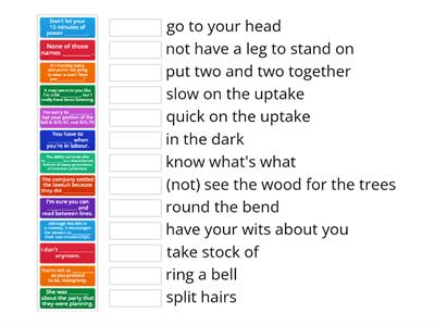 Idioms Unit 2 - Destination C1