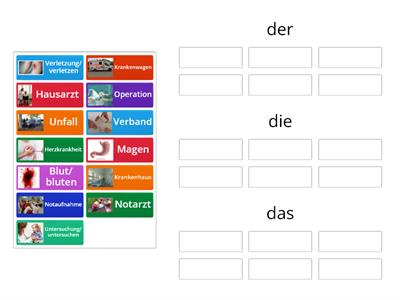 Wortschatz Krankheit/ Unfall