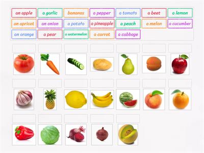 Fruit and vegetables  (veggies).