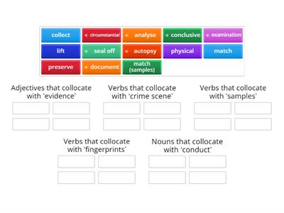 ESL Brains: Forensic Science Collocations Sort
