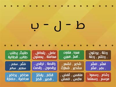 جذر الكلمات: نلائم بين عائلة الكلمات والجذر المشترك لها