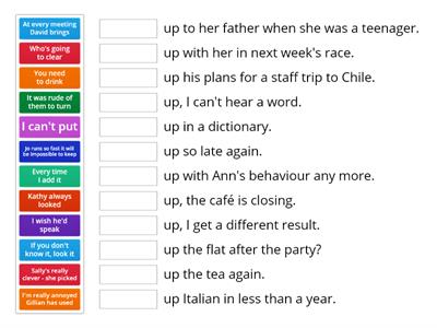 Phrasal verbs with UP