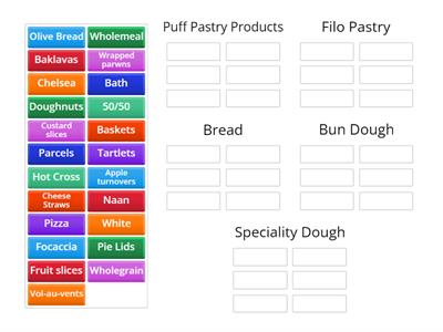 Arrange the doughs & paste products