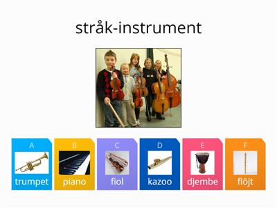 instrument kategorier mellan  stråk