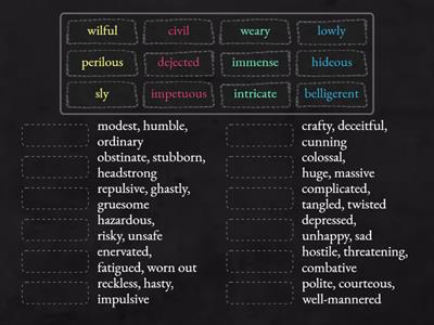 Adjectives & Synonyms I