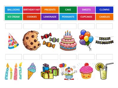 Birthday vocabulary 