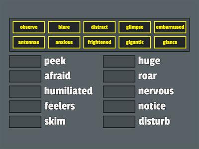 Synonyms: Vocab from "What Would Stanley Woo Do?"