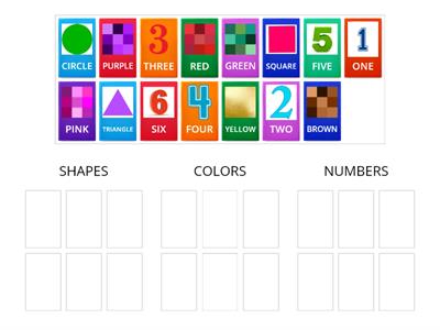 SHAPES, COLORS AND NUMBERS