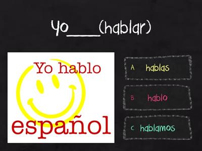 Present Tense AR Verbs Spanish