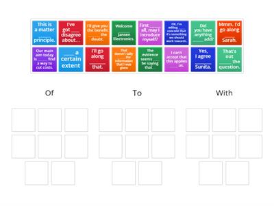 Meeting and negotiating phrases with prepositions